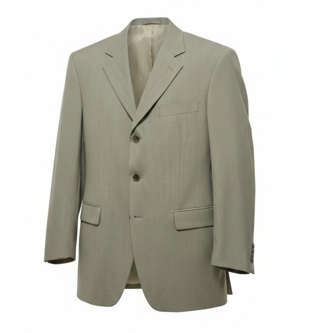 Linea Uomo Men's 40R Blazer Jacket Single Breasted Gray Green Herringbone